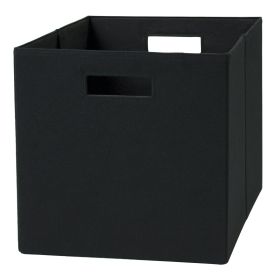 Collapsible Fabric Cube Storage Bin, Rich Black Collapsible Fabric Cube Storage Bin, Rich Black